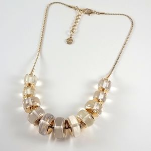 Alfani Clear Resin Graduated Stones Gold Tone Statement Necklace